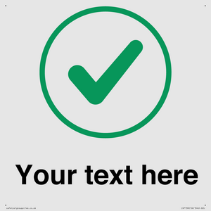 Custom plain background, green tick in circle sign